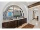 Elegant bathroom with dual sinks, decorative tile, and spacious layout at 21868 E Stacey Rd, Queen Creek, AZ 85142