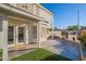 Outdoor patio area with built-in BBQ and string lights at 7 W Sarah Ln, Tempe, AZ 85284