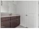 Bathroom vanity featuring a dark-wood cabinet and a modern sink at 19539 E Estrella Rd, Queen Creek, AZ 85142