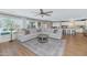 Spacious living room open to kitchen features large windows, comfortable seating, and modern finishes at 2920 E Shady Spring Trl, Phoenix, AZ 85024