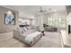 Open living room with sectional sofa, fireplace and view into kitchen at 3799 S Skyline Dr, Gilbert, AZ 85297