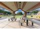 Covered picnic area with tables and benches at 3799 S Skyline Dr, Gilbert, AZ 85297