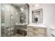 Modern bathroom with glass shower and marble vanity at 5676 E Cheney Dr, Paradise Valley, AZ 85253