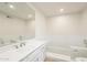 Bathroom featuring a white vanity with modern sink and faucet, along with a tiled shower and toilet at 18009 N 15Th Dr, Phoenix, AZ 85023