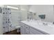 Clean bathroom with double sinks, shower and bathtub at 22630 E Mewes Rd, Queen Creek, AZ 85142