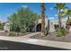 Landscaped front yard with a walkway leading to the entrance of the home at 8044 E Del Mercurio Dr, Scottsdale, AZ 85258