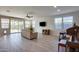 Living room with sliding glass doors to the backyard at 130 N Bay Dr, Gilbert, AZ 85233