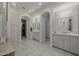 Bathroom featuring dual sinks, recessed lighting, and elegant mirrors at 12651 S 71St St, Tempe, AZ 85287