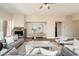 Comfortable living room includes a stone fireplace and a modern design at 3518 N Shadow Trl, Mesa, AZ 85207