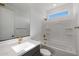 Clean bathroom featuring a tub, shower, and a modern vanity with gold fixtures at 4106 W Eli Dr, San Tan Valley, AZ 85144