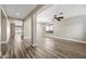 Spacious dining room with hardwood floors and modern chandelier at 41432 N Bent Creek Way, Phoenix, AZ 85086