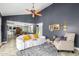 Inviting living room boasts vaulted ceilings, a ceiling fan, and stylish decor at 8101 N Central Ave # 6, Phoenix, AZ 85020