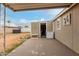 Backyard featuring a storage shed with backyard storage and patio area at 244 N Hawes Rd, Mesa, AZ 85207