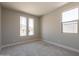 Serene bedroom showcasing plush carpeting and dual windows providing natural light with views to the outside at 32018 N 117Th Ave, Peoria, AZ 85383