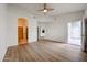 Bedroom with ceiling fan and access to the patio at 4525 N 22Nd St # 404, Phoenix, AZ 85016