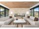 Bright living room boasts a stone accent wall, modern fireplace, and comfortable seating for relaxing at 4301 E Upper Ridge Way, Paradise Valley, AZ 85253