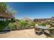 This comfortable patio area with a cozy dining set presents amazing views of the city at 7161 E Rancho Vista Dr # 6001, Scottsdale, AZ 85251