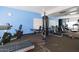 Spacious gym with varied equipment, mirrors, and bright blue walls, perfect for a full-body workout at 2425 W Bronco Butte Trl # 1002, Phoenix, AZ 85085