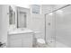 Bathroom with modern vanity, shower, and toilet, all in a clean, bright space at 25118 N 171St Ln, Surprise, AZ 85387