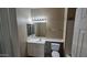 Clean bathroom with single sink vanity and toilet at 20100 N 78Th Pl # 2143, Scottsdale, AZ 85255