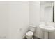 Powder room featuring modern sink and vanity with a toilet and a neutral color scheme at 3649 E Alexander Dr, San Tan Valley, AZ 85143