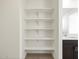 White shelving pantry with ample storage space at 37501 W San Clemente St, Maricopa, AZ 85138
