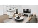 Open-concept living room showcasing a modern kitchen and stylish furniture at 16625 N Lunar St, Maricopa, AZ 85138
