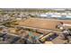 Aerial view of a neighborhood featuring a single-story home with brown roof and blue exterior at 323 N 69Th Ave, Phoenix, AZ 85043