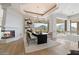 Bright dining room features a large table and stunning mountain views at 12943 E Corrine Dr, Scottsdale, AZ 85259