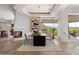 Spacious dining area with fireplace and panoramic views at 12943 E Corrine Dr, Scottsdale, AZ 85259