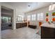 Spacious Primary bathroom with dual sinks, large mirror, and soaking tub at 14133 S 179Th Ave, Goodyear, AZ 85338