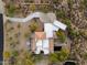 Bird's eye view of the property, showcasing its layout and pool at 7628 E Mary Sharon Dr, Scottsdale, AZ 85266