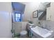 Clean bathroom with a vintage feel, featuring a pedestal sink at 363 E Monte Vista Rd, Phoenix, AZ 85004