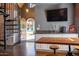 Small kitchen with spiral staircase and pool view at 363 E Monte Vista Rd, Phoenix, AZ 85004
