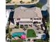 Aerial view of two-story home with pool and backyard at 7156 S Forest Ave, Gilbert, AZ 85298