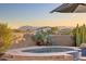 Relaxing spa with mountain views and umbrella at 30813 N 138Th St, Scottsdale, AZ 85262