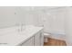 Clean bathroom, featuring a bathtub and single sink vanity at 22837 E Alyssa Rd, Queen Creek, AZ 85142