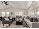 Open living area featuring vaulted ceilings, stylish seating, and sunlit windows offering community views at 2233 E Behrend Dr # 210, Phoenix, AZ 85024