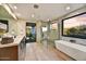 Spa-like bathroom with soaking tub and shower at 9930 E Miramonte Dr, Scottsdale, AZ 85262
