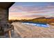 Relaxing pool area with mountain sunset views at 9930 E Miramonte Dr, Scottsdale, AZ 85262