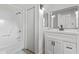 All-white bathroom with walk-in shower and modern vanity at 728 W Grove Cir, Mesa, AZ 85210