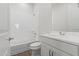 Clean bathroom showcasing a tub-shower combo and vanity with a white countertop at 11691 N Luckenbach St, Surprise, AZ 85388