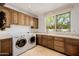 Well-equipped laundry room featuring a sink, ample cabinet space, and a front-load washer and dryer at 6620 E Stallion Rd, Paradise Valley, AZ 85253