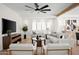 Bright living room with comfortable seating and views to backyard at 5919 N 45Th St, Phoenix, AZ 85018