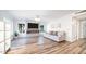 Living room featuring a stone fireplace and modern decor at 1622 E Nighthawk Way, Phoenix, AZ 85048