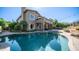 Beautiful pool and home exterior view in the evening at 1622 E Nighthawk Way, Phoenix, AZ 85048
