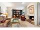 Elegant dining area with a built-in bookcase and chandelier at 6334 N 19Th St, Phoenix, AZ 85016