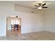 Spacious living room with tile flooring and ceiling fan at 8203 E Nopal Ave, Mesa, AZ 85209