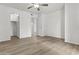 Spacious primary bedroom features wood-look floors and direct access to closet and bathroom at 3845 E Greenway Rd # 131, Phoenix, AZ 85032