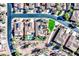 Bird's eye view of a community, highlighting a home with a pool at 23228 N Gaviota Dr, Sun City West, AZ 85375